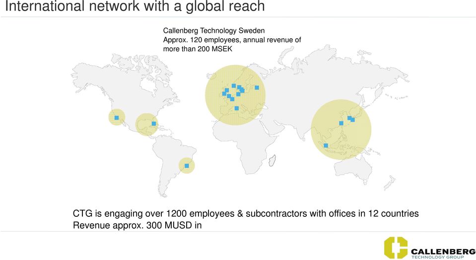 120 employees, annual revenue of more than 200 MSEK CTG is