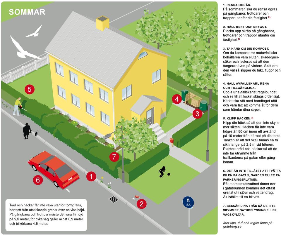 Om du komposterar matavfall ska behållaren vara sluten, skadedjurssäker och isolerad så att den fungerar även på vintern. Sköt om den väl så slipper du lukt, flugor och råttor. 7 4 3 4.