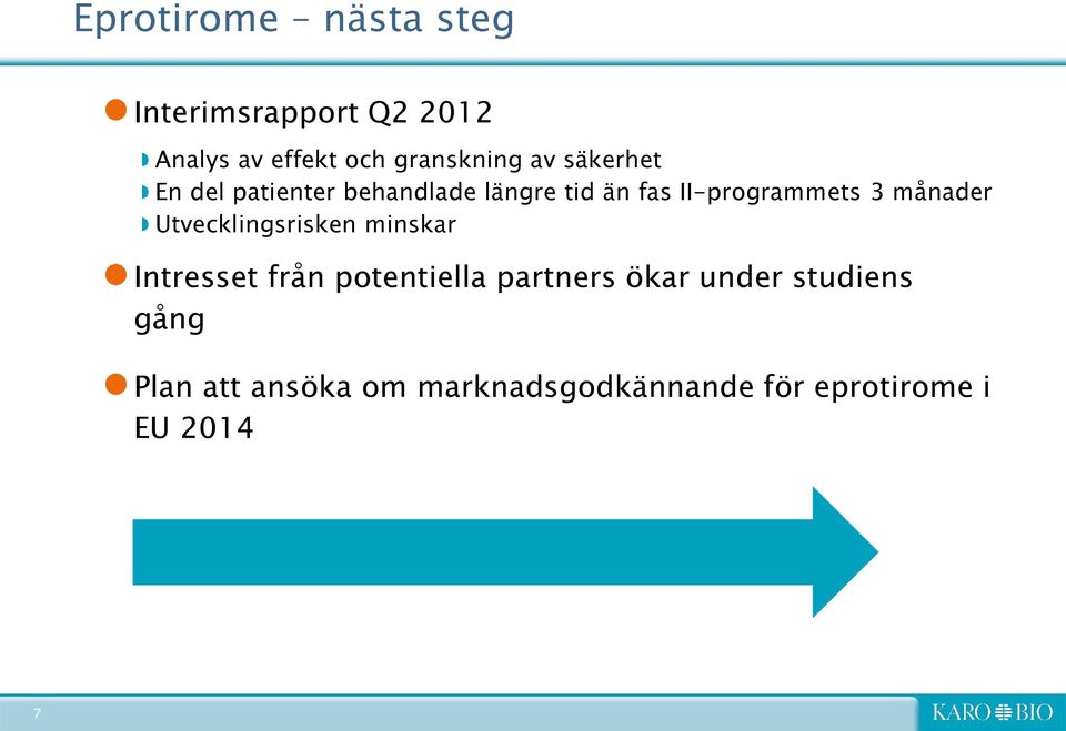 månader Utvecklingsrisken minskar Intresset från potentiella partners ökar