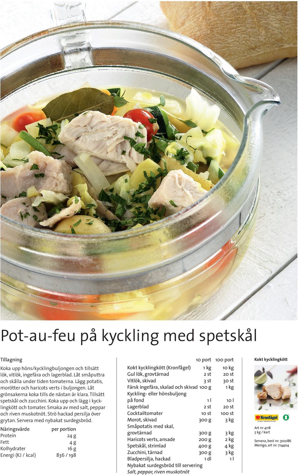 Smaka av med salt, peppar och riven muskotnöt. Strö hackad persilja över grytan. Servera med nybakat surdegsbröd.