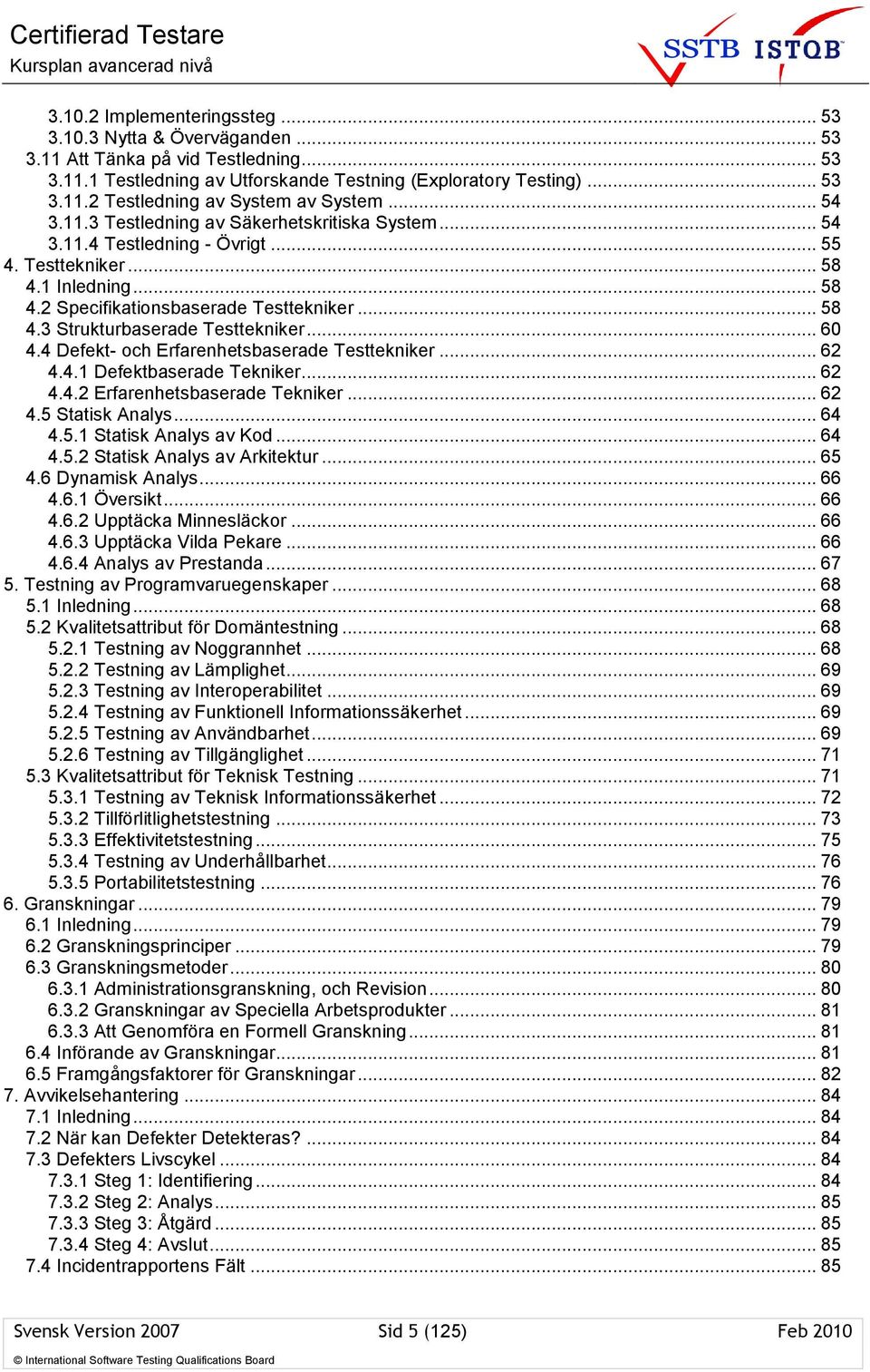 .. 60 4.4 Defekt- och Erfarenhetsbaserade Testtekniker... 62 4.4.1 Defektbaserade Tekniker... 62 4.4.2 Erfarenhetsbaserade Tekniker... 62 4.5 Statisk Analys... 64 4.5.1 Statisk Analys av Kod... 64 4.5.2 Statisk Analys av Arkitektur.