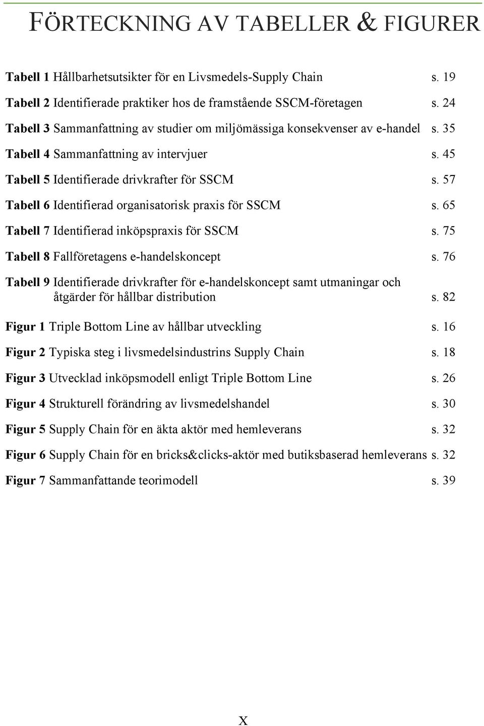 57 Tabell 6 Identifierad organisatorisk praxis för SSCM s. 65 Tabell 7 Identifierad inköpspraxis för SSCM s. 75 Tabell 8 Fallföretagens e-handelskoncept s.