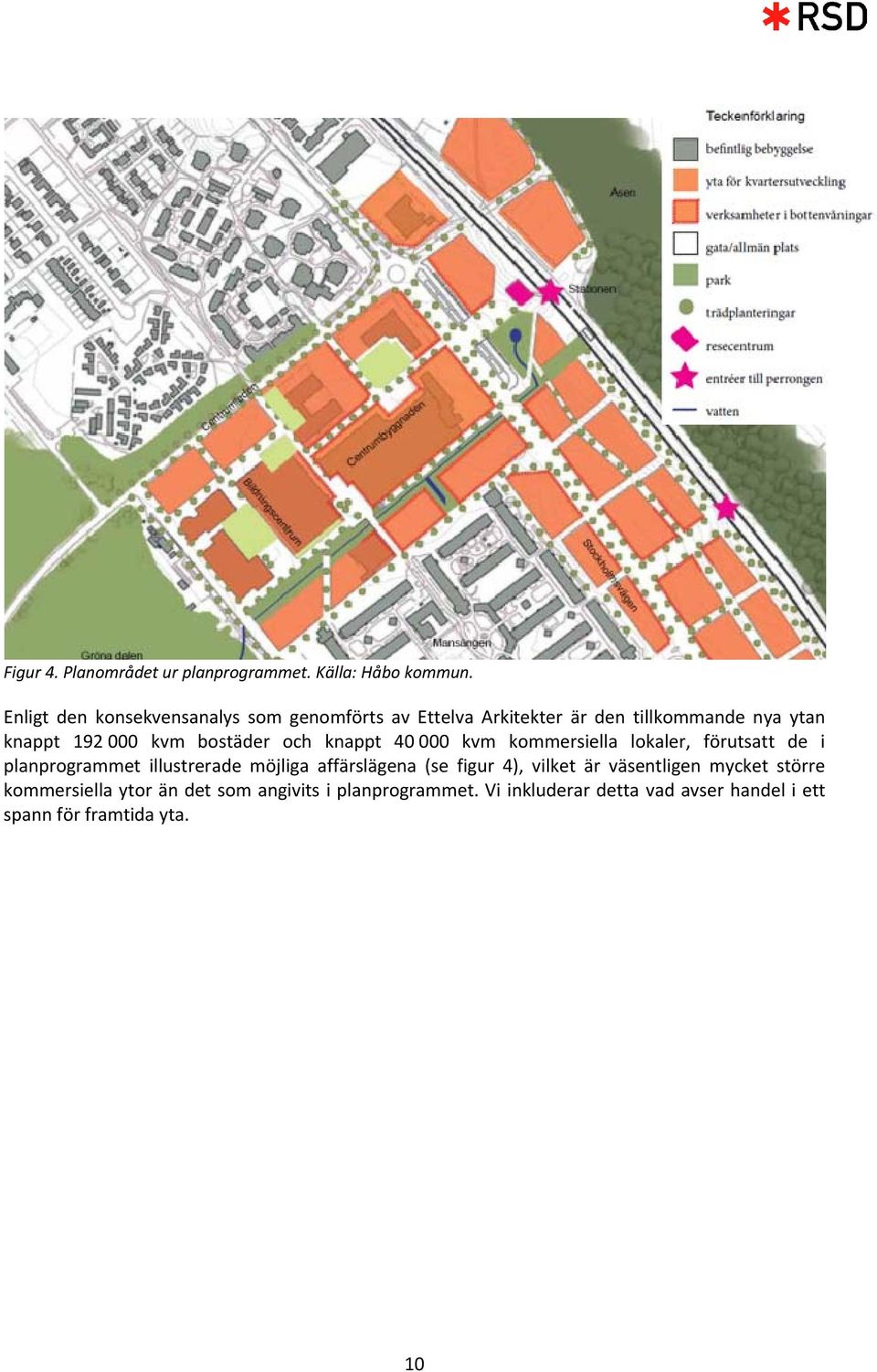 bostäder och knappt 40 000 kvm kommersiella lokaler, förutsatt de i planprogrammet illustrerade möjliga affärslägena