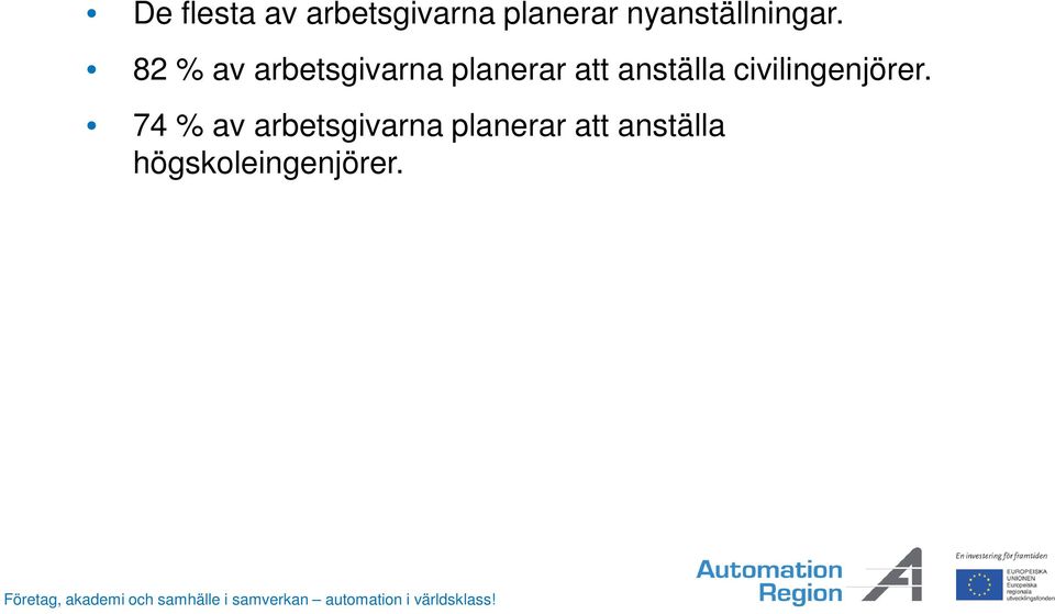 82 % av arbetsgivarna planerar att anställa