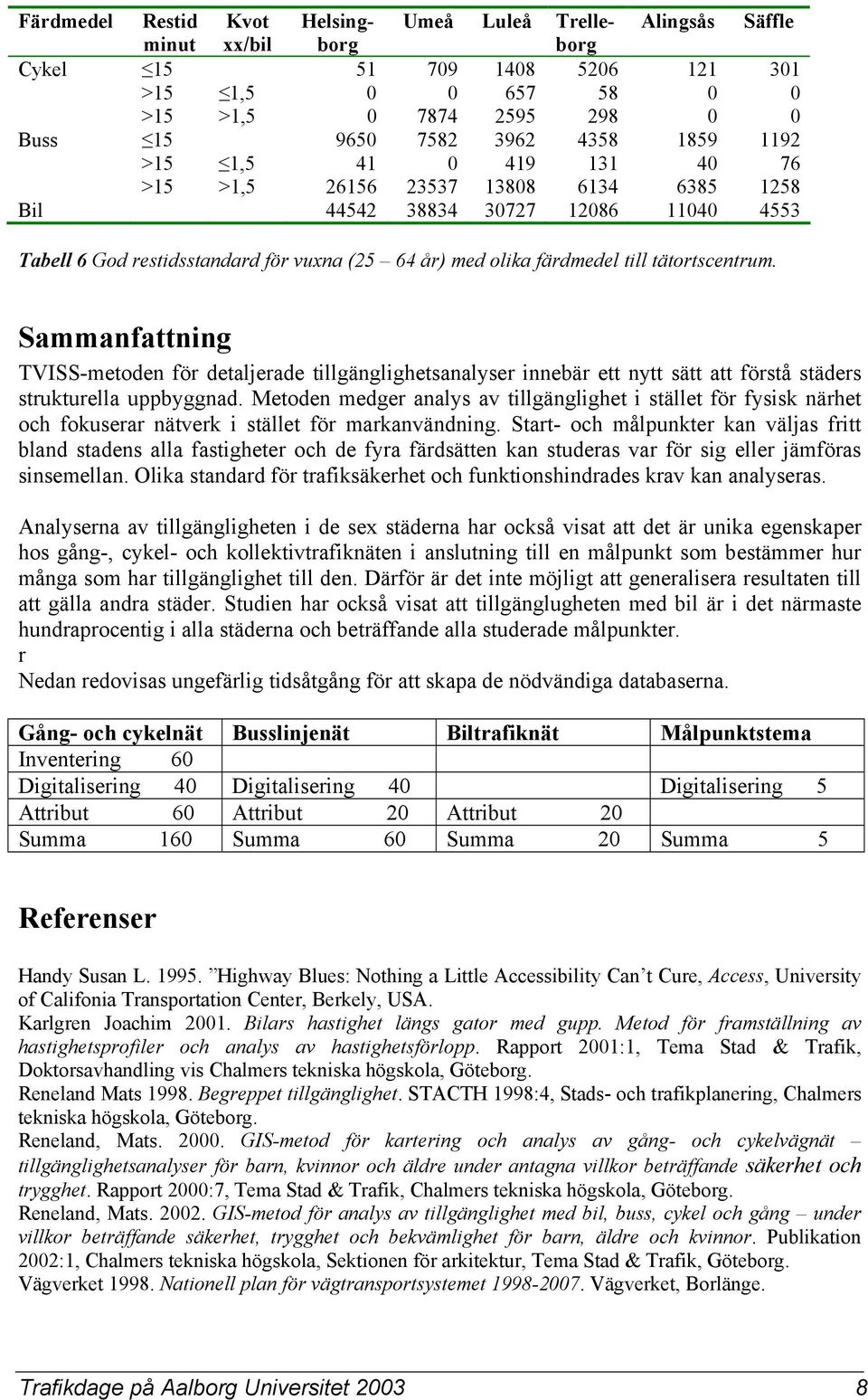 Sammanfattning TVISS-metoden för detaljerade tillgänglighetsanalyser innebär ett nytt sätt att förstå städers strukturella uppbyggnad.