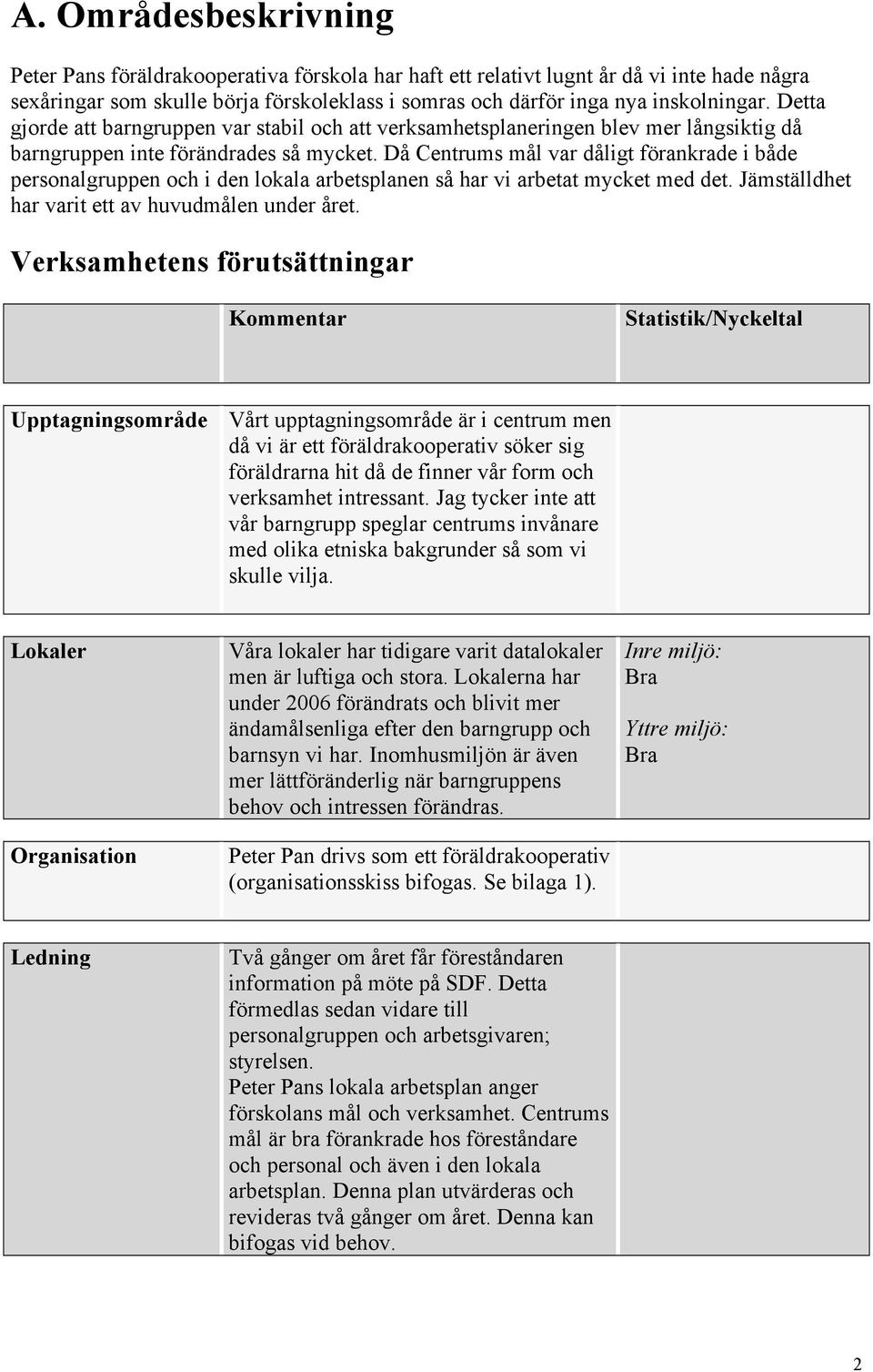 Då Centrums mål var dåligt förankrade i både personalgruppen och i den lokala arbetsplanen så har vi arbetat mycket med det. Jämställdhet har varit ett av huvudmålen under året.