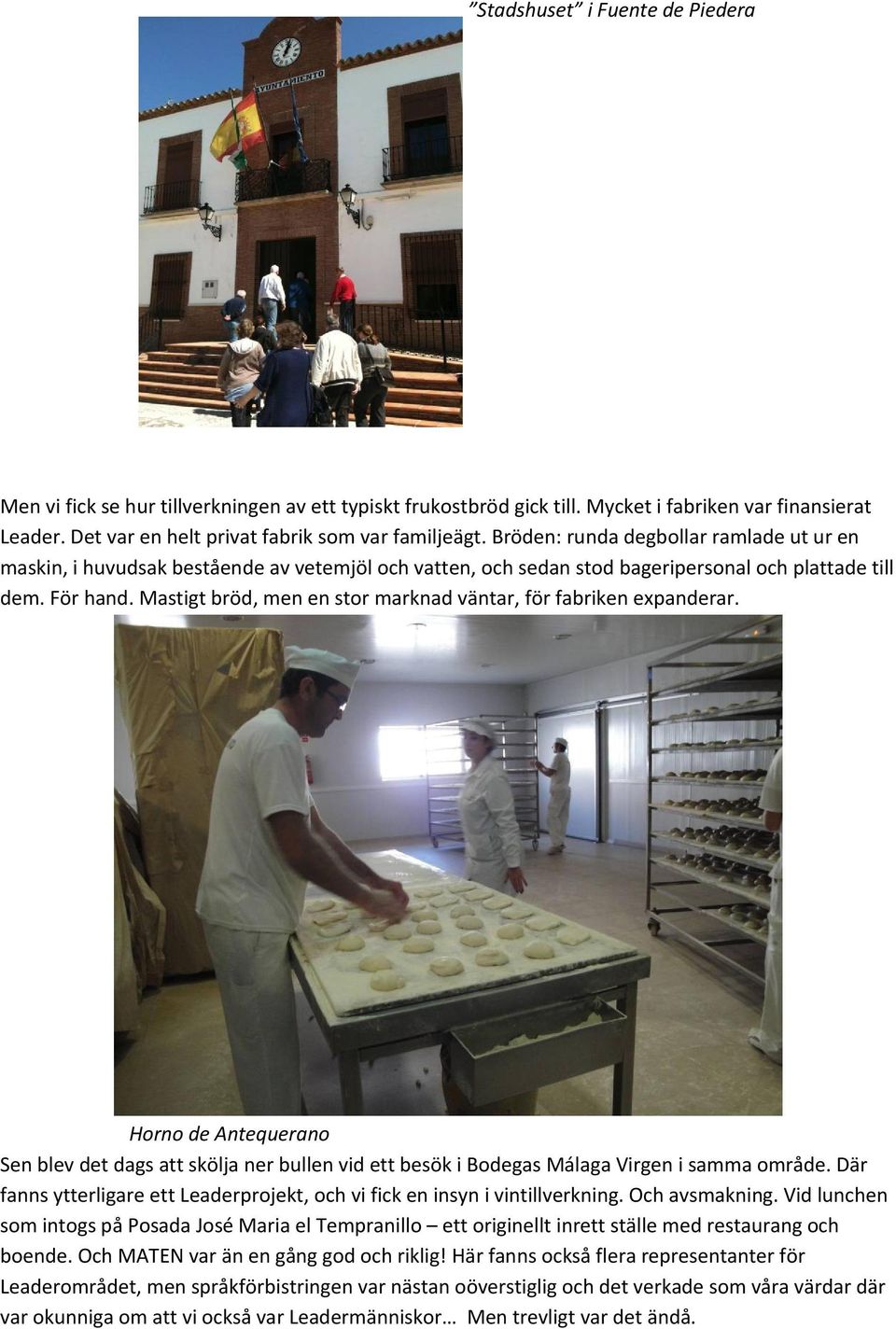 Mastigt bröd, men en stor marknad väntar, för fabriken expanderar. Horno de Antequerano Sen blev det dags att skölja ner bullen vid ett besök i Bodegas Málaga Virgen i samma område.
