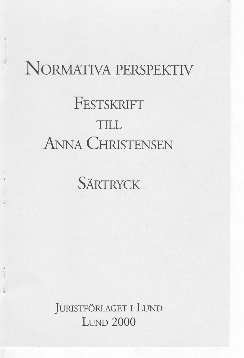 CHRISTENSEN ;' I SÄRTRYCK.