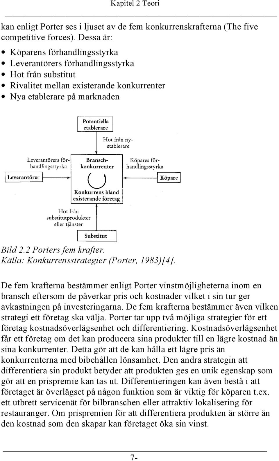 Källa: Konkurrensstrategier (Porter, 1983)[4].