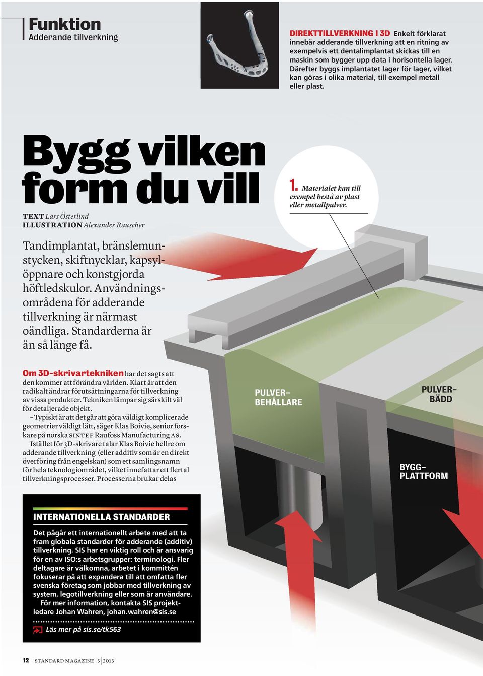 Bygg vilken form du vill TEXT Lars Österlind ILLUSTRATION Alexander Rauscher 1. Materialet kan till exempel bestå av plast eller metallpulver.