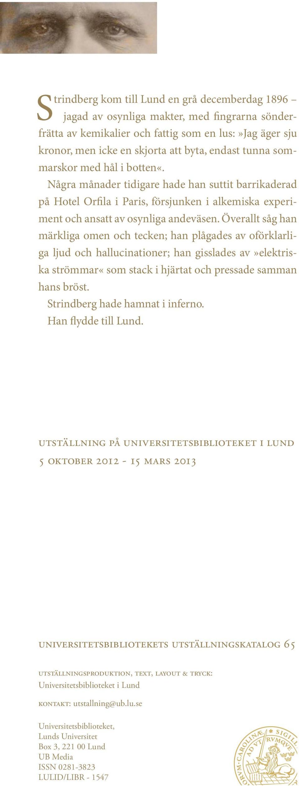 Överallt såg han märkliga omen och tecken; han plågades av oförklarliga ljud och hallucinationer; han gisslades av»elektriska strömmar«som stack i hjärtat och pressade samman hans bröst.