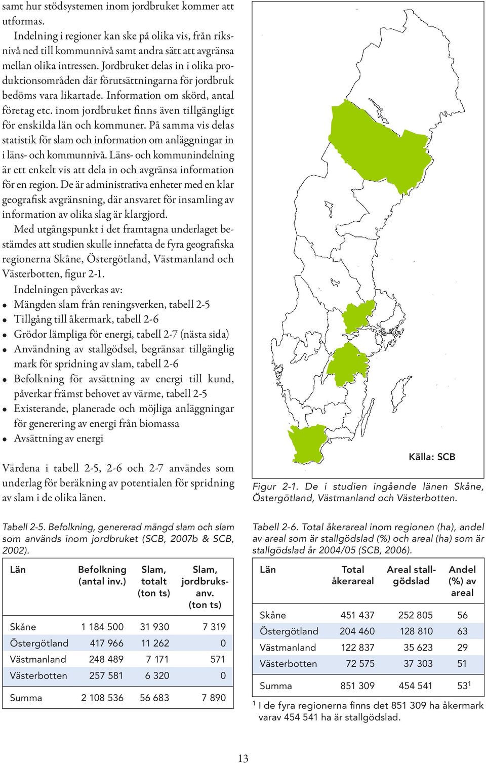 inom jordbruket finns även tillgängligt för enskilda län och kommuner. På samma vis delas statistik för slam och information om anläggningar in i läns- och kommunnivå.