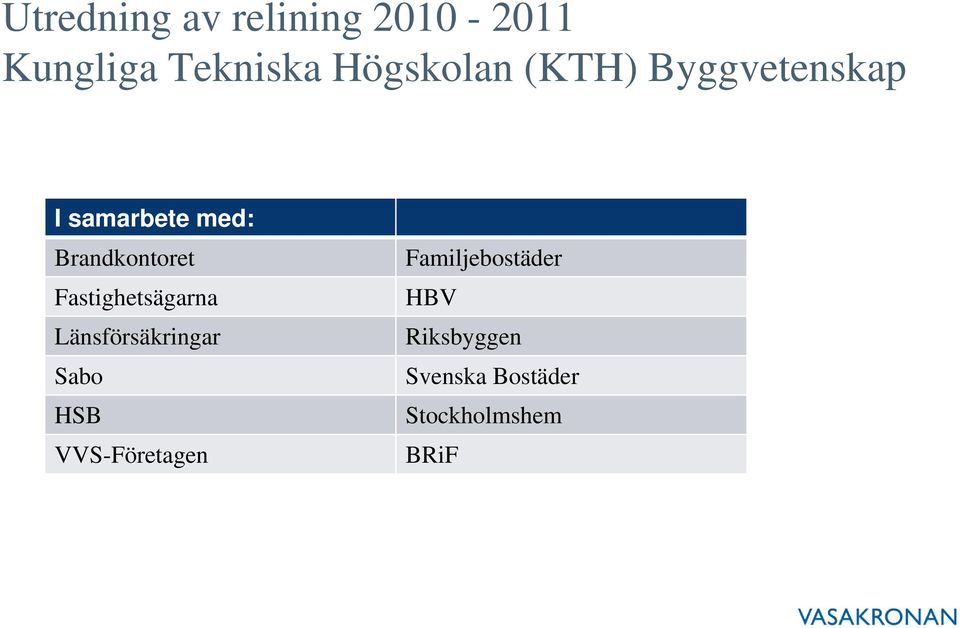 Brandkontoret Fastighetsägarna Länsförsäkringar Sabo HSB