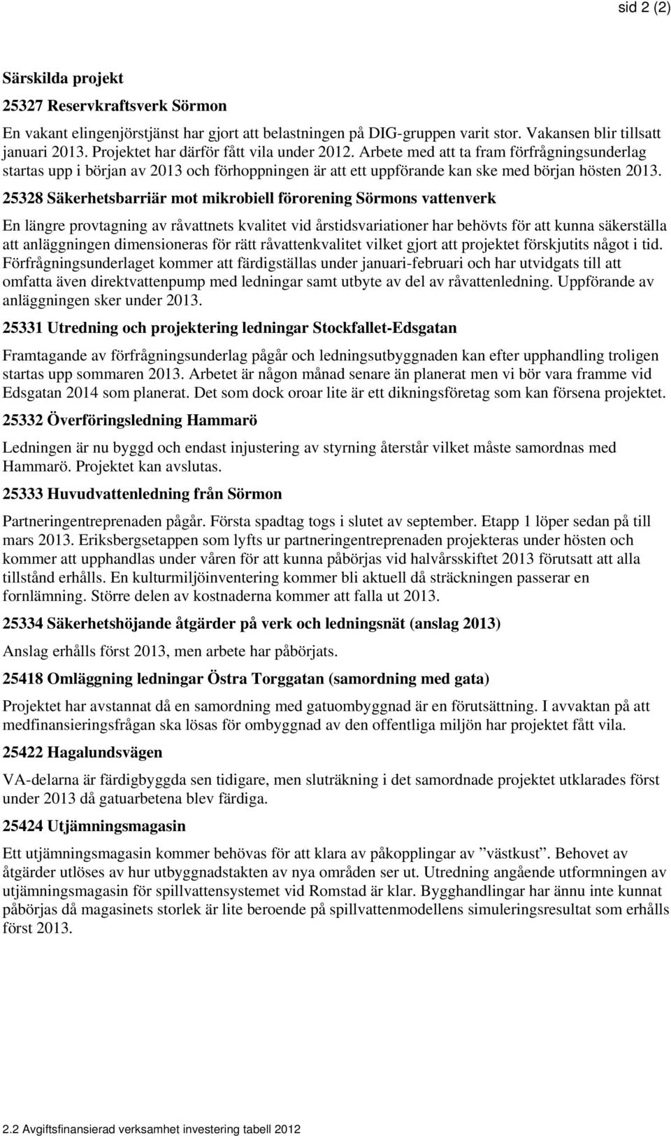 25328 Säkerhetsbarriär mot mikrobiell förorening Sörmons vattenverk En längre provtagning av råvattnets kvalitet vid årstidsvariationer har behövts för att kunna säkerställa att anläggningen