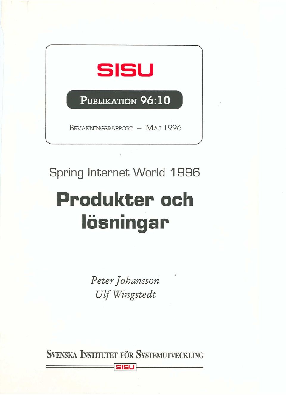 och lösningar Peter Johansson UlfWingstedt