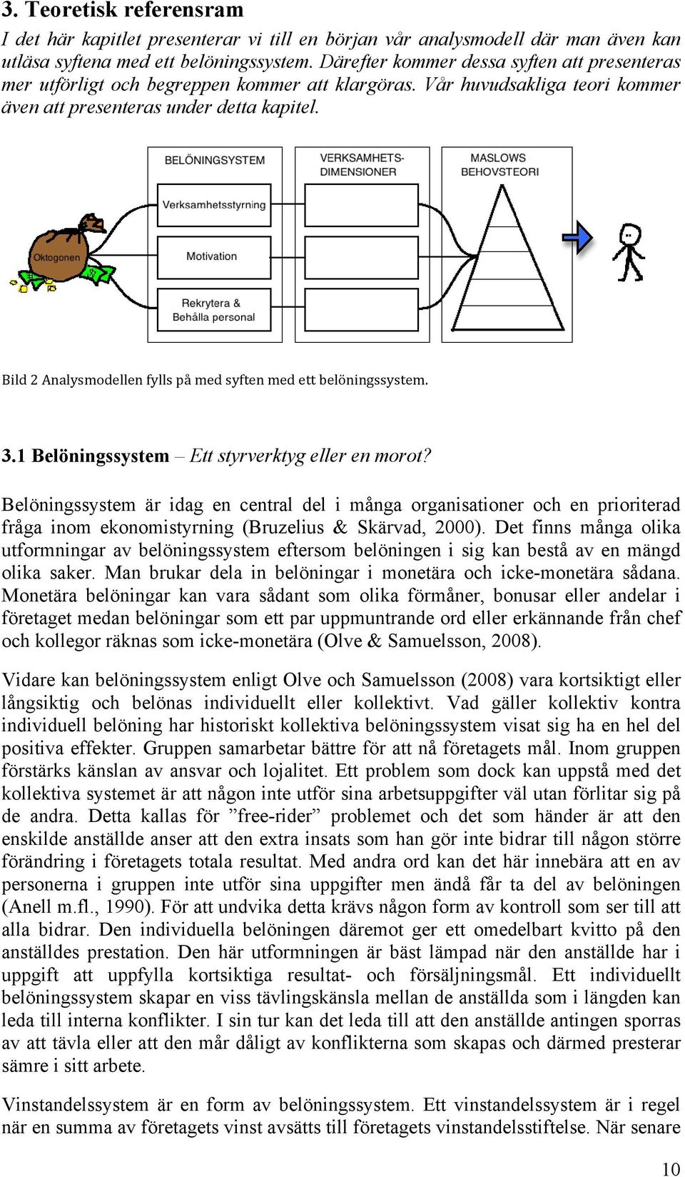 Bild 2 Analysmodellen fylls på med syften med ett belöningssystem. 3.1 Belöningssystem Ett styrverktyg eller en morot?