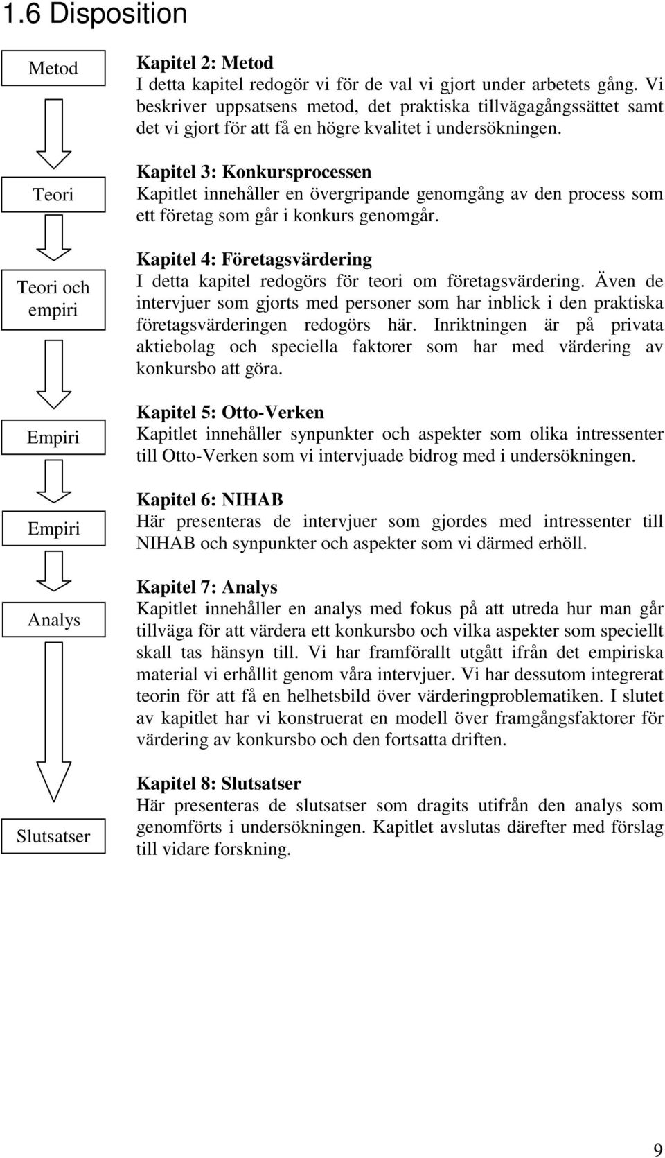 Kapitel 3: Konkursprocessen Kapitlet innehåller en övergripande genomgång av den process som ett företag som går i konkurs genomgår.