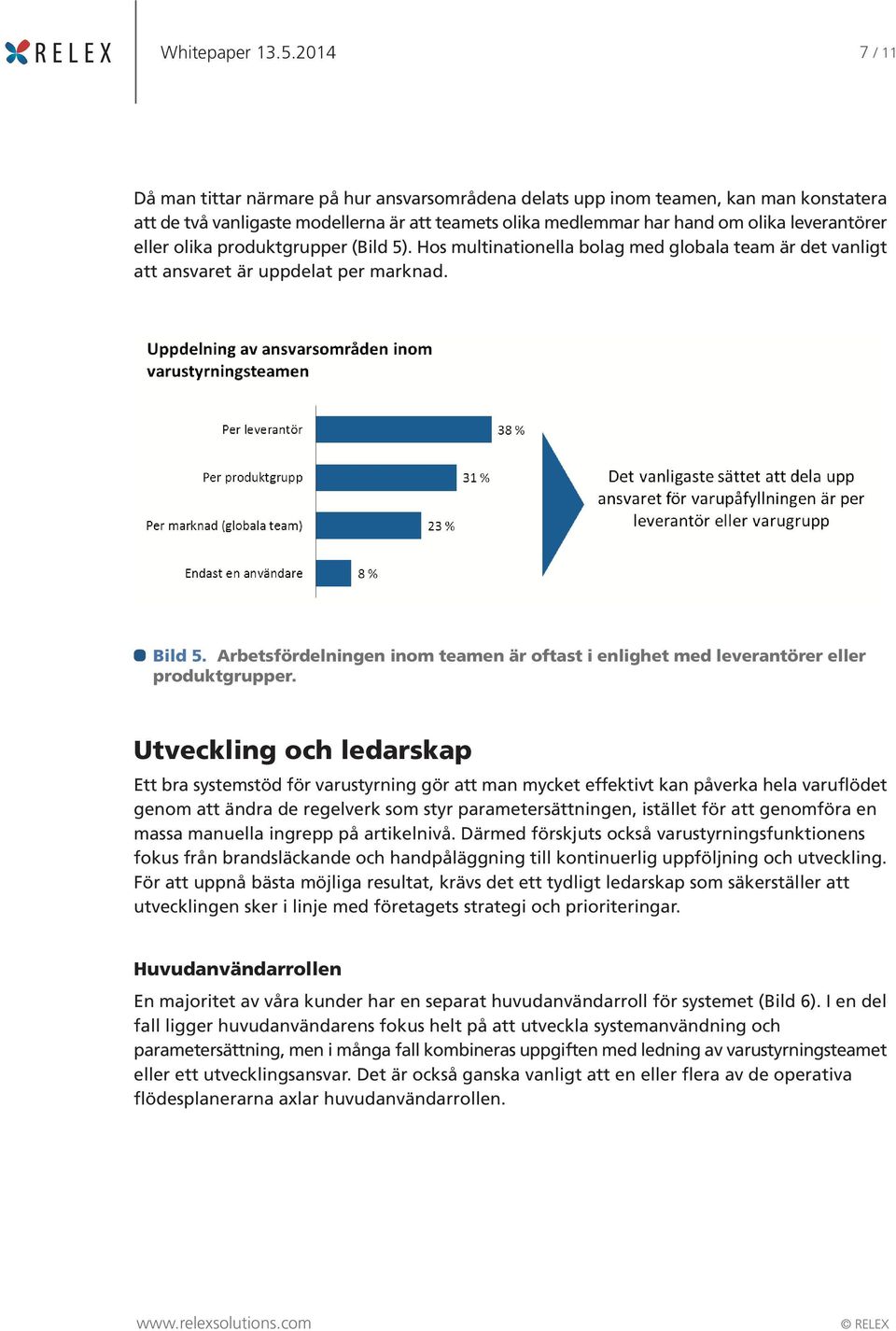 olika produktgrupper (Bild 5). Hos multinationella bolag med globala team är det vanligt att ansvaret är uppdelat per marknad. Bild 5.