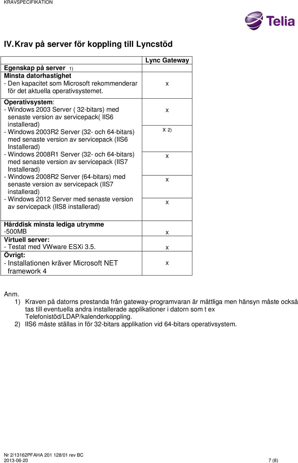 Installerad) - Windows 2008R1 Server (32- och 64-bitars) med senaste version av servicepack (IIS7 Installerad) - Windows 2008R2 Server (64-bitars) med senaste version av servicepack (IIS7