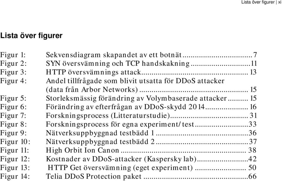 .. 15 Figur 6: Förändring av efterfrågan av DDoS-skydd 2014... 16 Figur 7: Forskningsprocess (Litteraturstudie)... 31 Figur 8: Forskningsprocess för egna experiment/test.