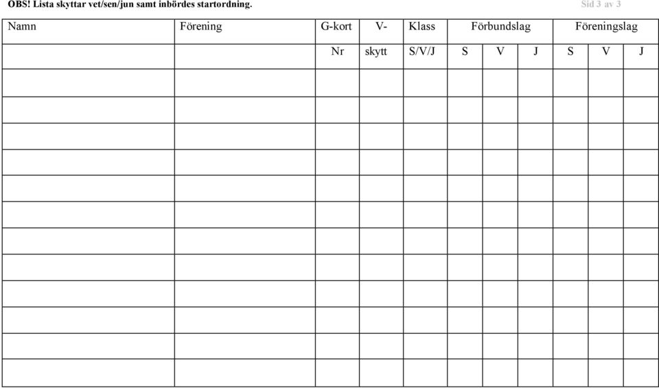 Sid 3 av 3 Namn Förening G-kort V-