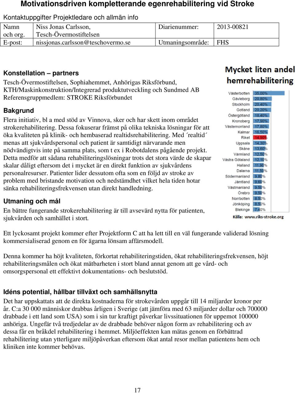 se Utmaningsområde: FHS Konstellation partners Tesch-Övermostiftelsen, Sophiahemmet, Anhörigas Riksförbund, KTH/Maskinkonstruktion/Integrerad produktutveckling och Sundmed AB Referensgruppmedlem: