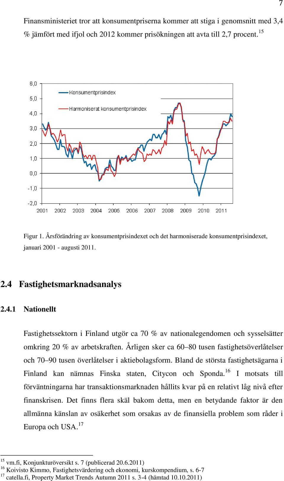 Fastighetsmarknadsanalys 2.4.1 Nationellt Fastighetssektorn i Finland utgör ca 70 % av nationalegendomen och sysselsätter omkring 20 % av arbetskraften.