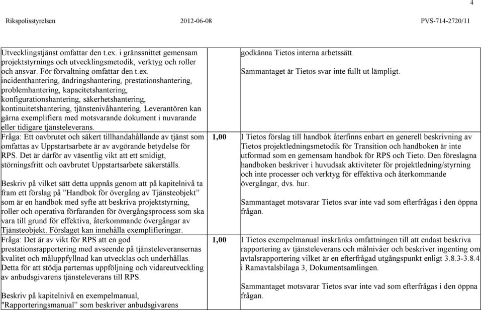 incidenthantering, ändringshantering, prestationshantering, problemhantering, kapacitetshantering, konfigurationshantering, säkerhetshantering, kontinuitetshantering, tjänstenivåhantering.