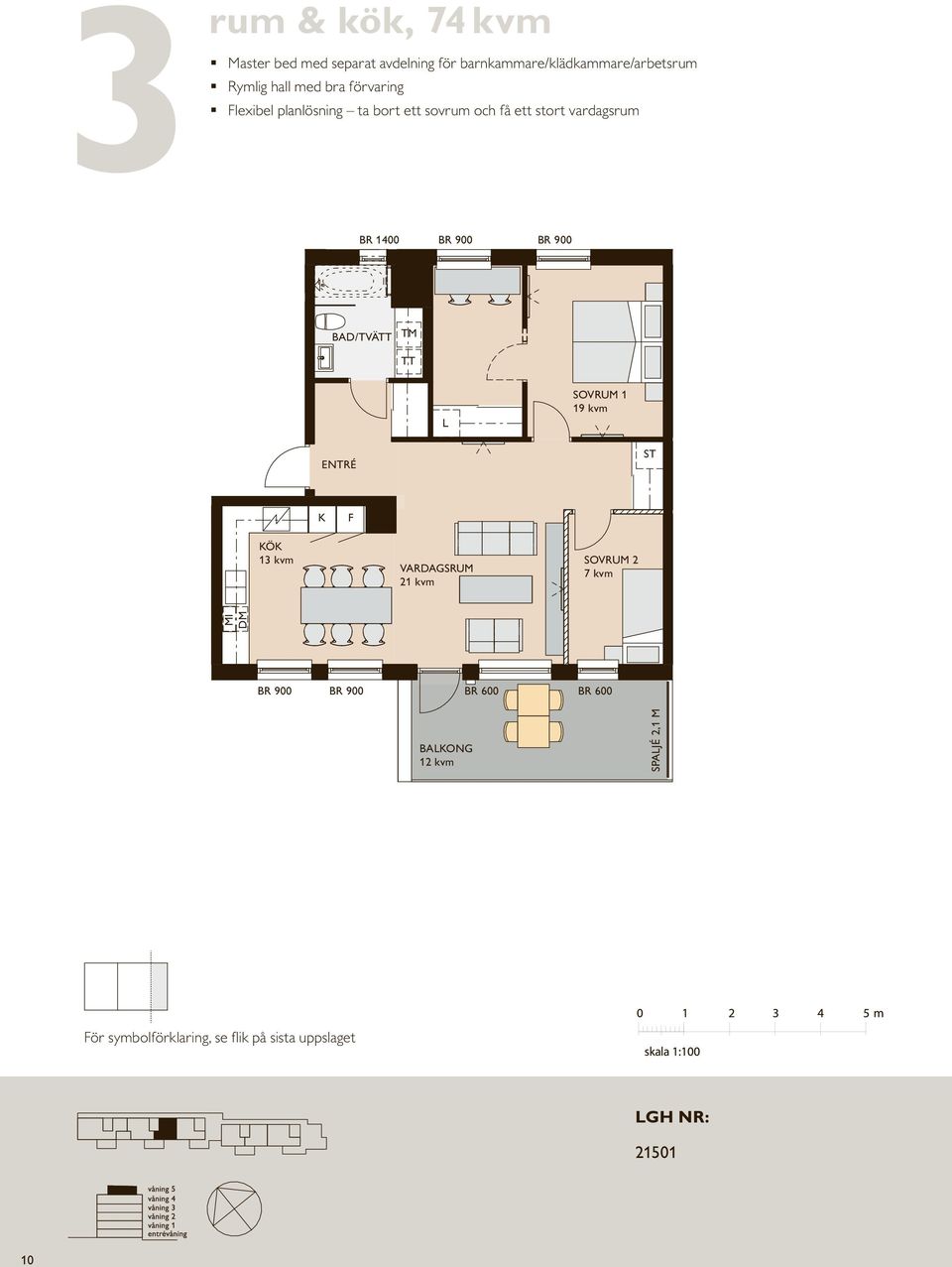 barnkammare/klädkammare/arbetsrum lexibel planlösning rum - ta och bort ett kök, sovrum 46 och m² få ett stort vardagsrum, eller dela av köket Rymlig hall med bra förvaring mot vardagsrummet.