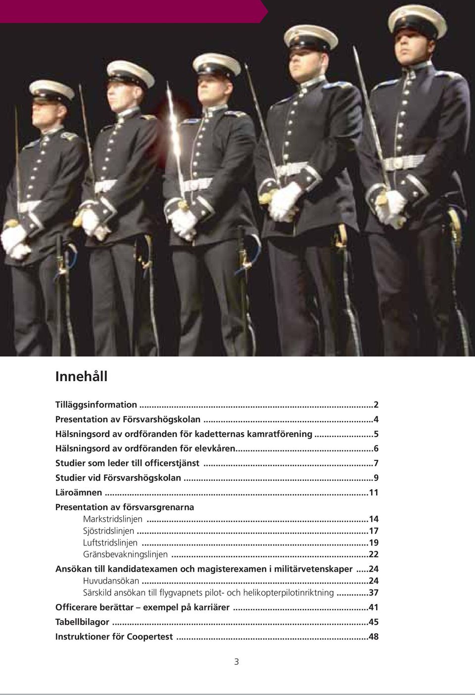 ..11 Presentation av försvarsgrenarna Markstridslinjen...14 Sjöstridslinjen...17 Luftstridslinjen...19 Gränsbevakningslinjen.