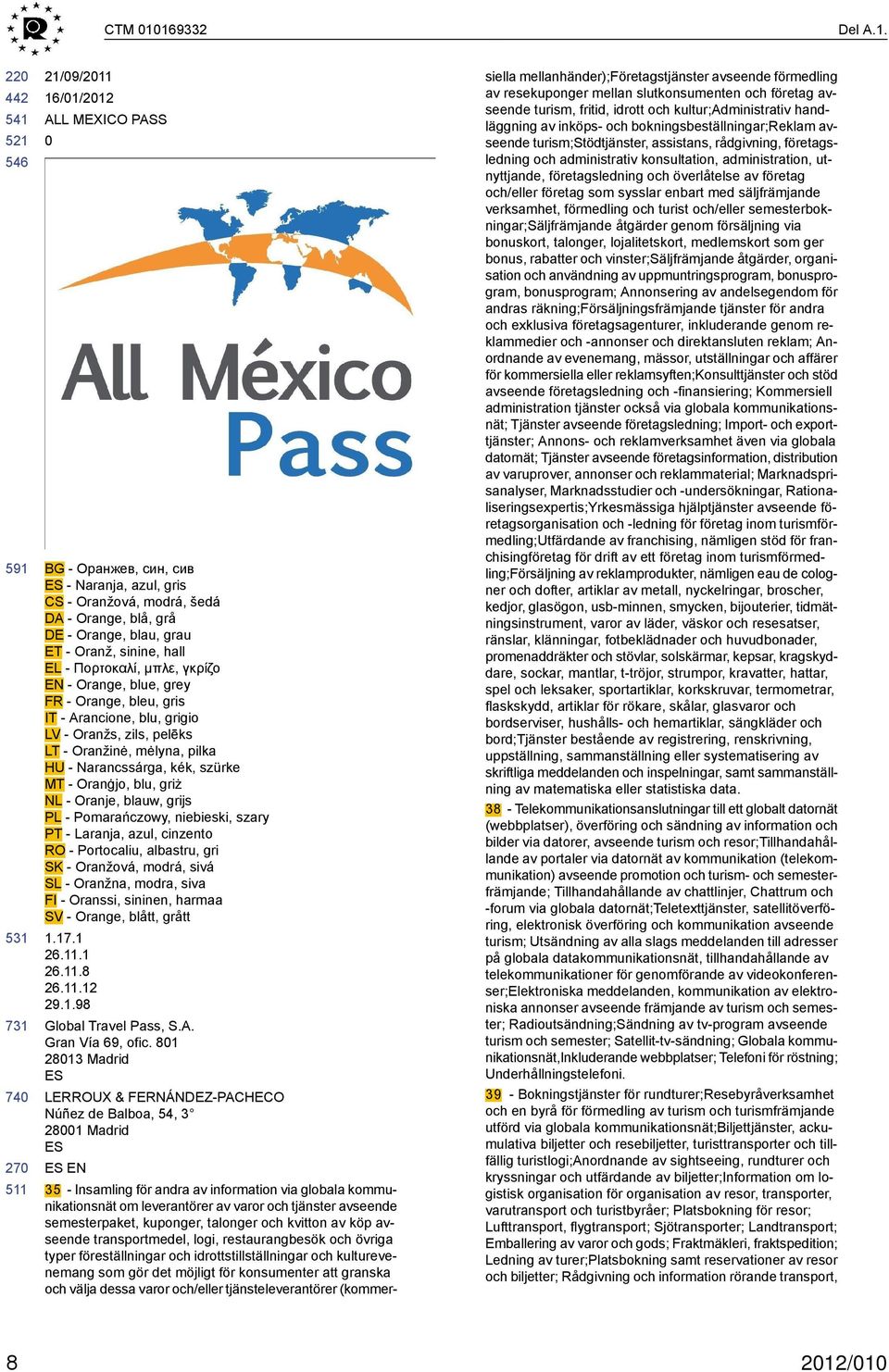 22 591 21/9/211 ALL MEXICO PASS BG - Оранжев, син, сив ES - Naranja, azul, gris CS - Oranžová, modrá, šedá DA - Orange, blå, grå - Orange, blau, grau ET - Oranž, sinine, hall EL - Πορτοκαλί, μπλε,