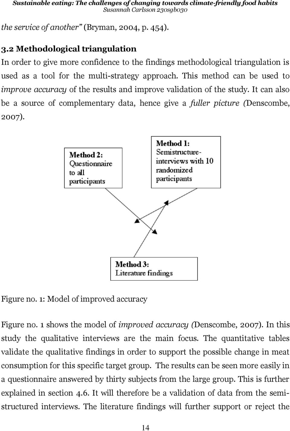 This method can be used to improve accuracy of the results and improve validation of the study. It can also be a source of complementary data, hence give a fuller picture (Denscombe, 2007). Figure no.