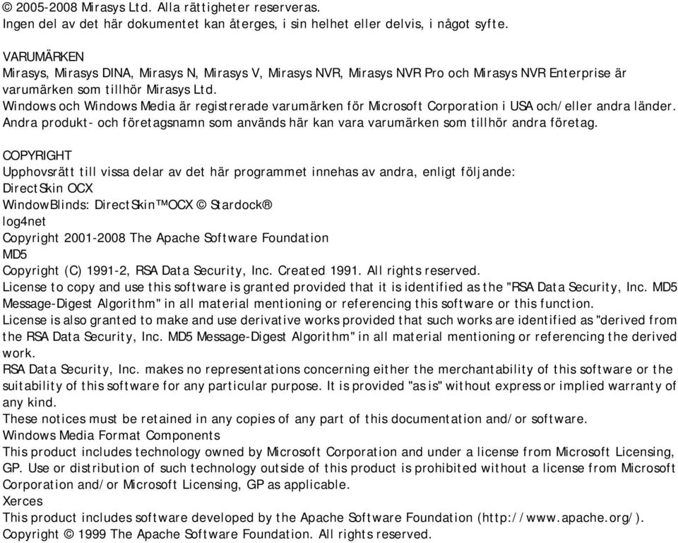 Windows och Windows Media är registrerade varumärken för Microsoft Corporation i USA och/eller andra länder.