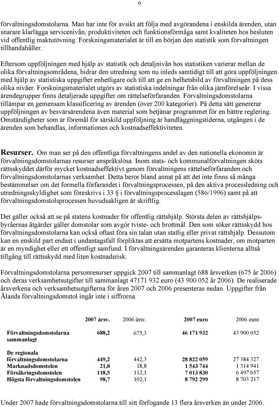 Forskningsmaterialet är till en början den statistik som förvaltningen tillhandahåller.