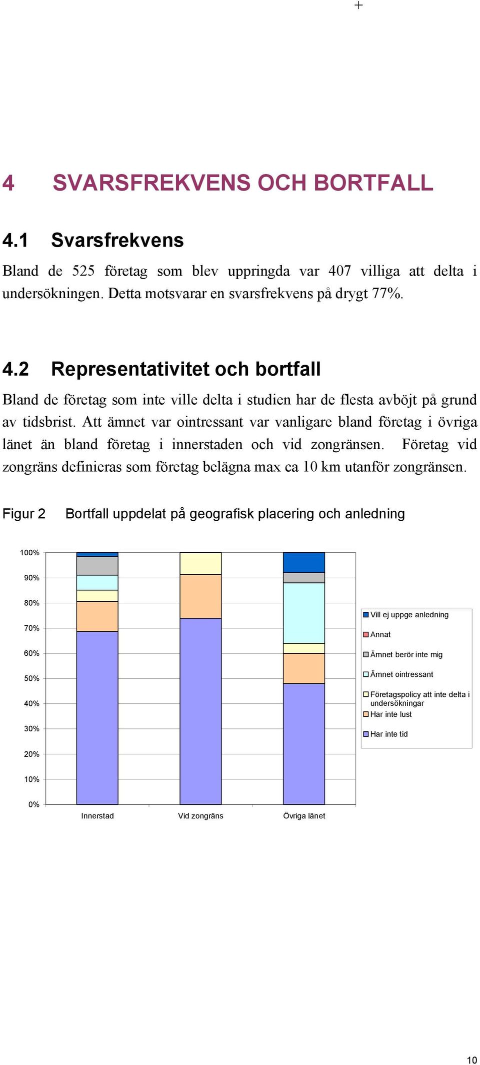 Företag vid zongräns definieras som företag belägna max ca 10 km utanför zongränsen.