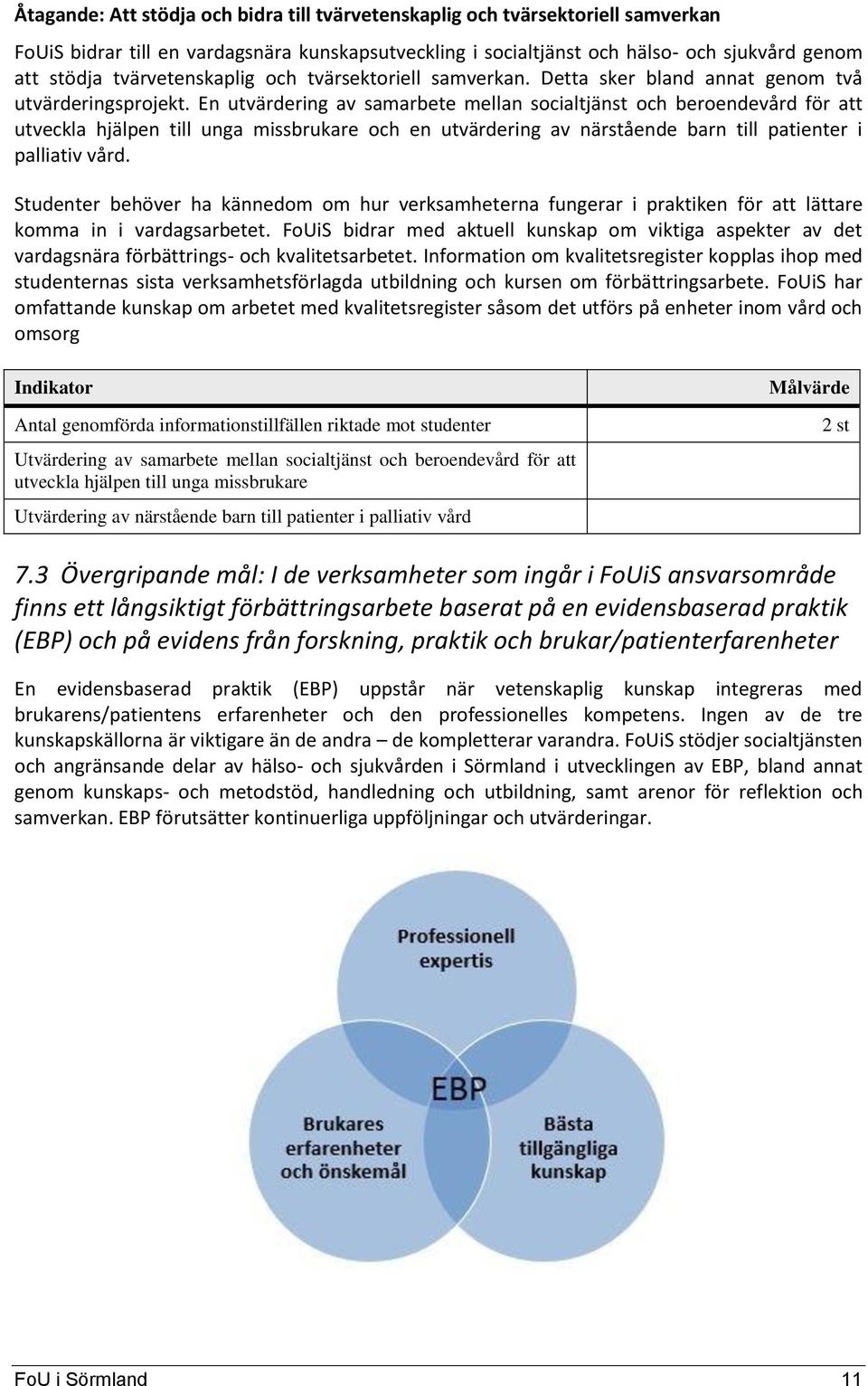 En utvärdering av samarbete mellan socialtjänst och beroendevård för att utveckla hjälpen till unga missbrukare och en utvärdering av närstående barn till patienter i palliativ vård.