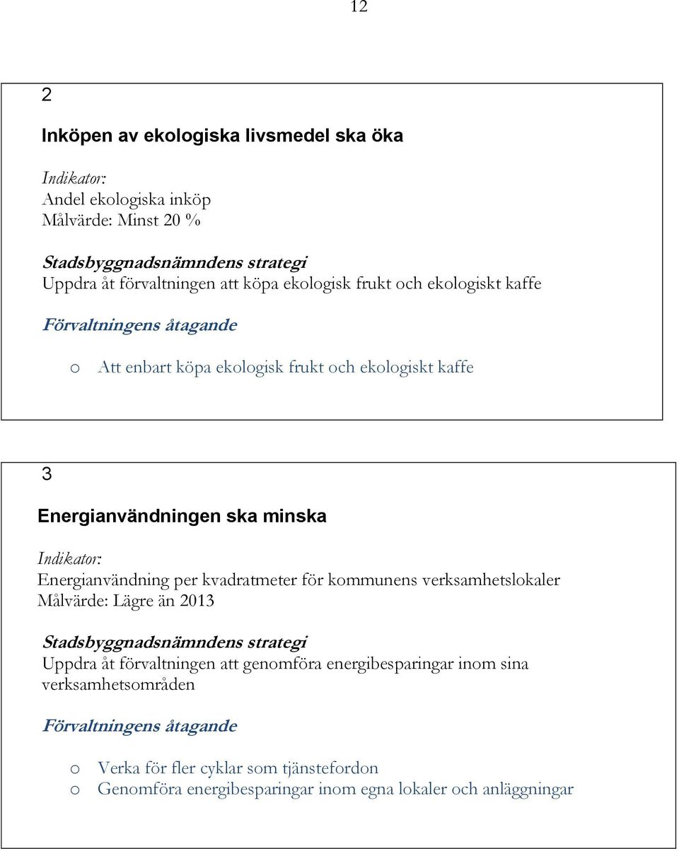 Energianvändning per kvadratmeter för kommunens verksamhetslokaler Målvärde: Lägre än 2013 Uppdra åt förvaltningen att genomföra