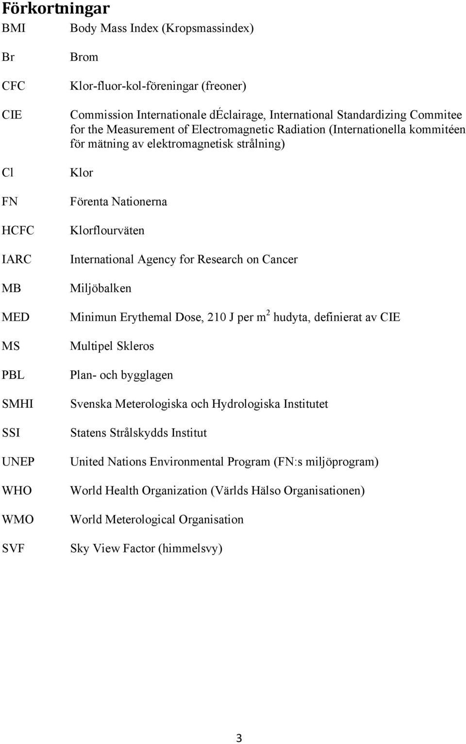 International Agency for Research on Cancer Miljöbalken Minimun Erythemal Dose, 210 J per m 2 hudyta, definierat av CIE Multipel Skleros Plan- och bygglagen Svenska Meterologiska och Hydrologiska