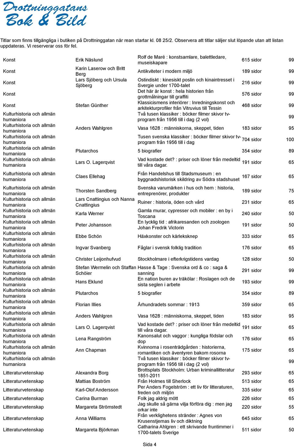 arkitekturprofiler från Vitruvius till Tessin Två tusen klassiker : böcker filmer skivor tvprogram från 1956 till i dag (2 vol) 216 sidor 99 576 sidor 99 468 sidor 99 Anders Wahlgren Vasa 1628 :