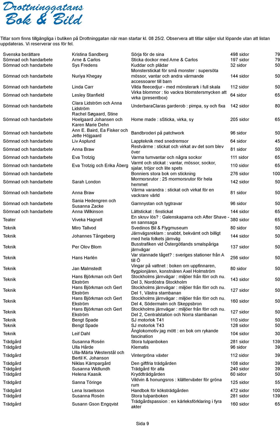 fleecedjur - med mönsterark i full skala 112 sidor 50 Sömnad och handarbete Lesley Stanfield Virka blommor : tio vackra blomstersmycken att virka (presentbox) 64 sidor Sömnad och handarbete Clara