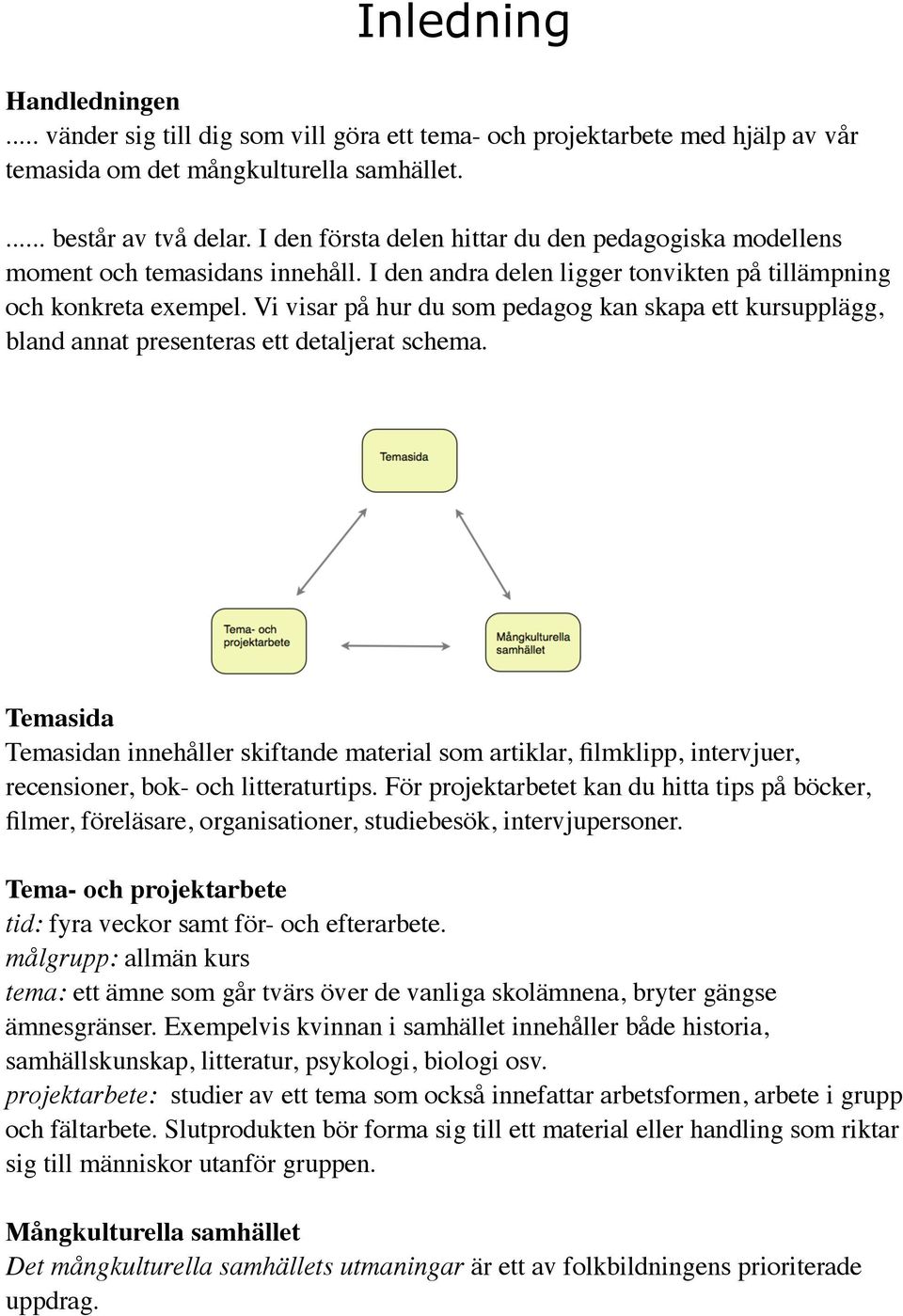 Vi visar på hur du som pedagog kan skapa ett kursupplägg, bland annat presenteras ett detaljerat schema.