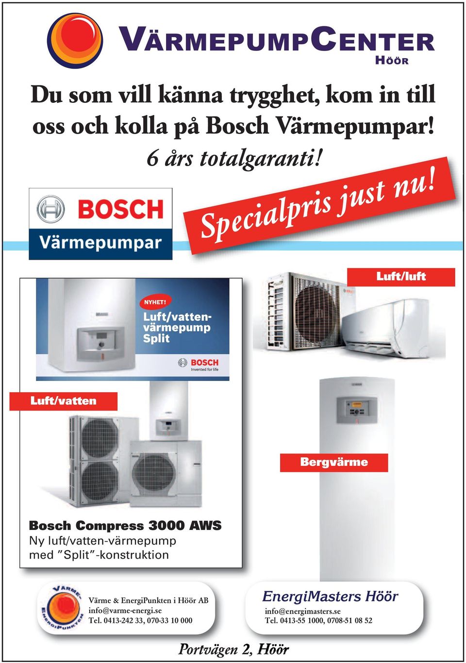 Luft/vattenvärmepump Split Luft/vatten Bergvärme Bosch Compress 3000 AWS Ny luft/vatten-värmepump med