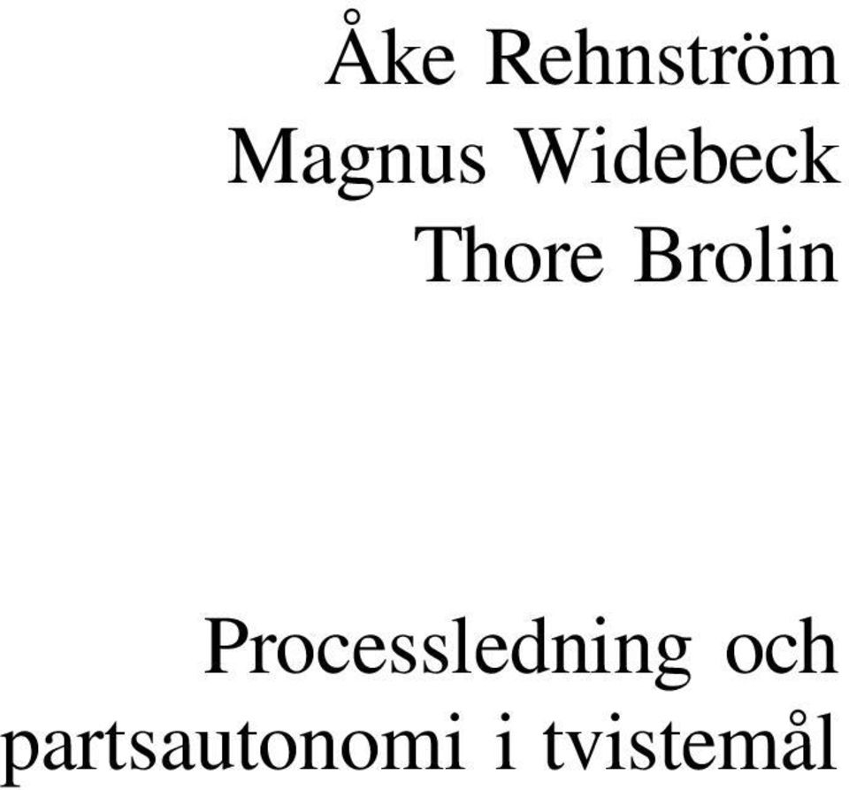 Processledning och