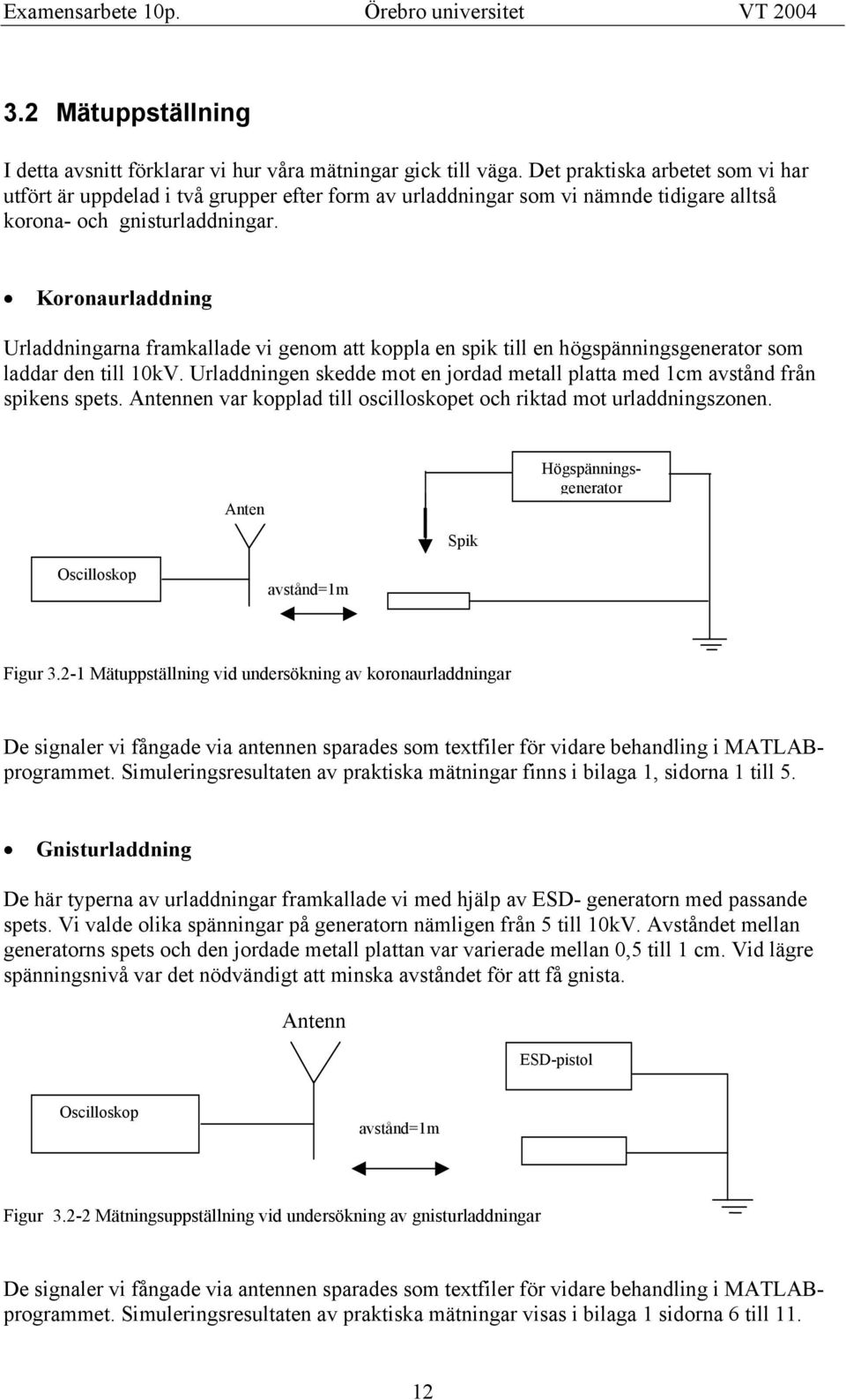 Koronaurladdning Urladdningarna framkallade vi genom att koppla en spik till en högspänningsgenerator som laddar den till 1kV.