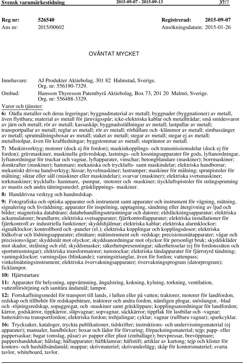 6: Oädla metaller och deras legeringar; byggnadmaterial av metall; byggnader (byggnationer) av metall, även flyttbara; material av metall för järnvägsspår; icke-elektriska kablar och metalltrådar;