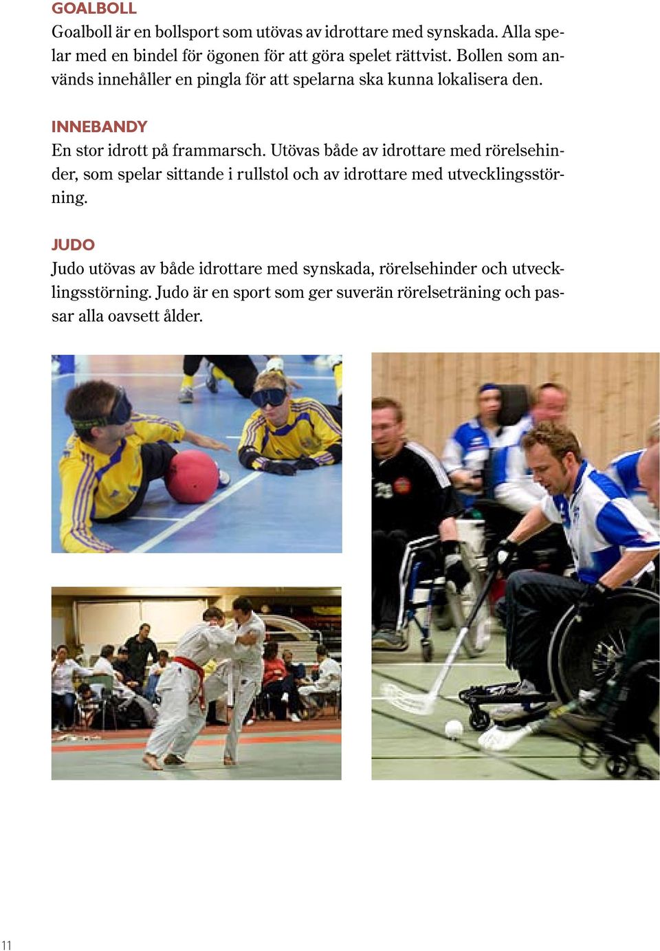 Bollen som används innehåller en pingla för att spelarna ska kunna lokalisera den. Innebandy En stor idrott på frammarsch.