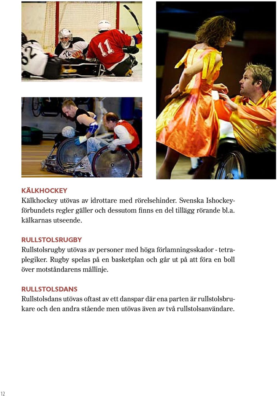 Rullstolsrugby Rullstolsrugby utövas av personer med höga förlamningsskador - tetraplegiker.