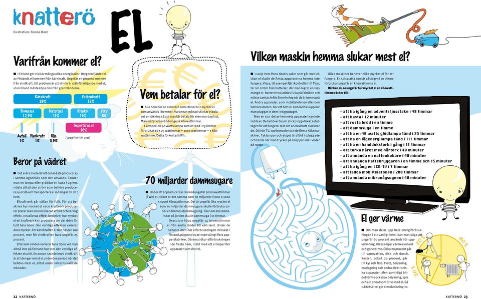 Biomassa 12,5% Avfall 1% Kärnkraft 26% Vindkraft 1% Naturgas 11% Olja 0,5% Vattenkraft 15% Stenkol 11% Importerad el 16% [Uppgifter från 2011] Torv 6% EL Vem betalar för el?