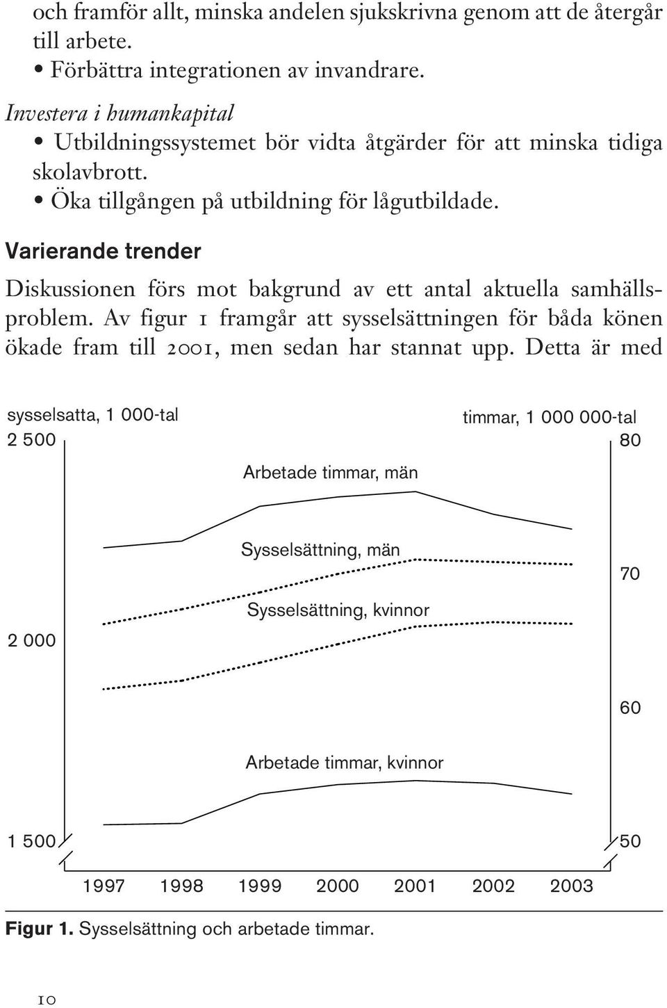 Varierande trender Diskussionen förs mot bakgrund av ett antal aktuella samhällsproblem.