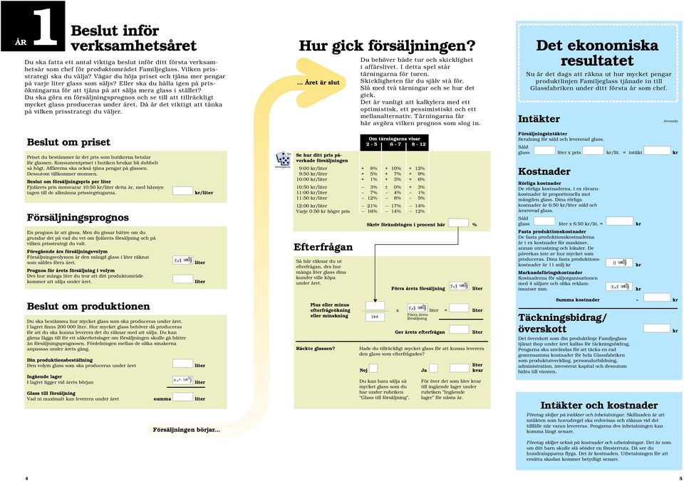 Du ska göra en sprognos och se till att tillräckligt mycket glass produceras Då är det viktigt att tänka på vilken prisstrategi du väljer. Hur gick en?